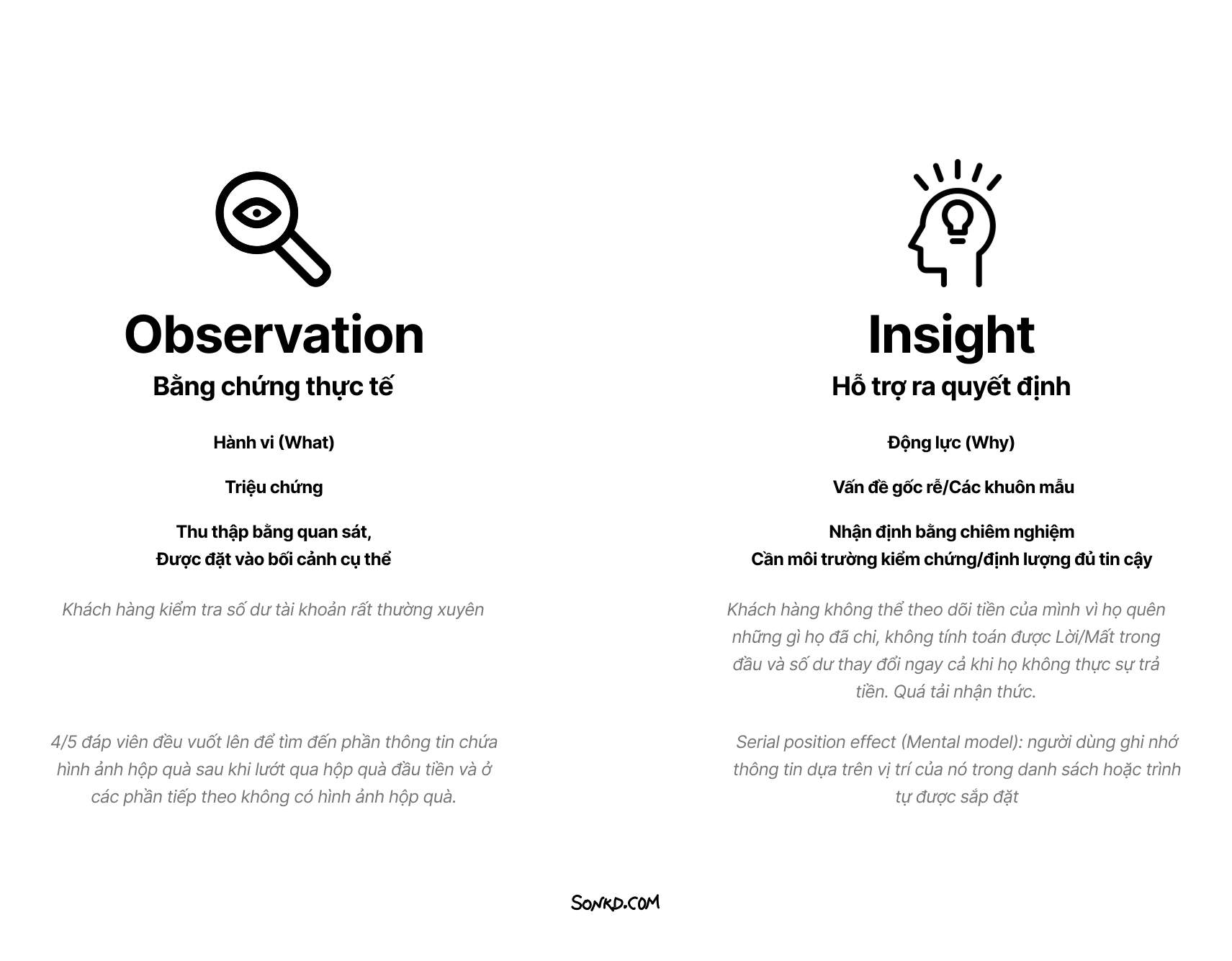 Observation versus Insight